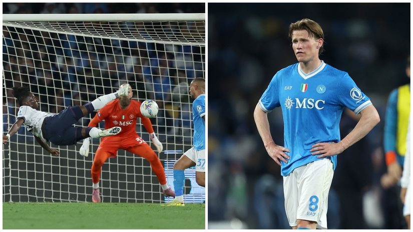 Goal by Bologna and Scott McTominay reaction (©Getty Images)