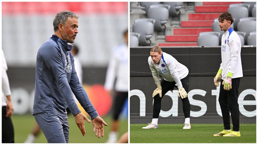 Luis Enrique and PSG goalkeepers (©Getty Images)