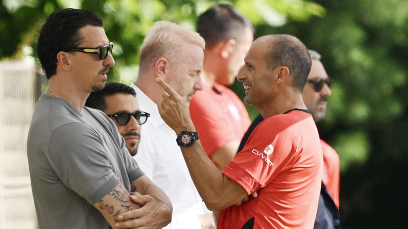 Ibrahimovic and Allegri (©AFP)