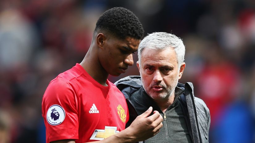 Marcus Rashford and Jose Mourinho (©Getty Images)