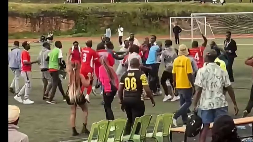Screen grabs of attack on the referee