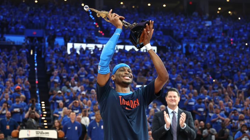 SGA with the MVP award last year (©Matthew Stockman/Getty Images)
