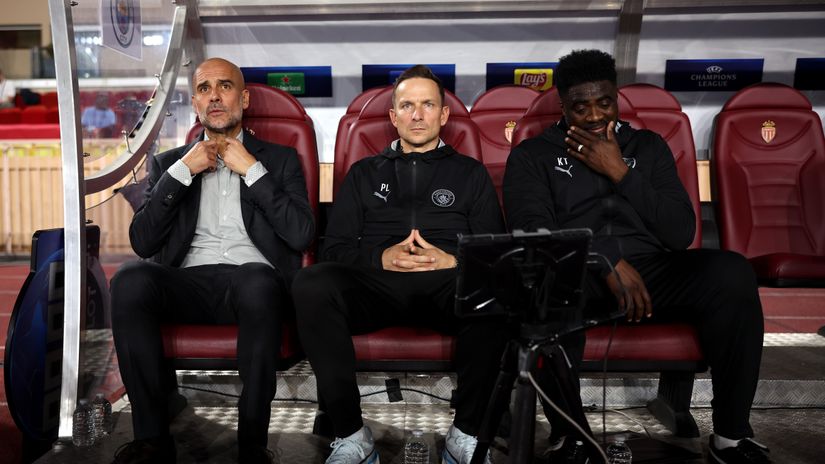 Guardiola, Lijnders and Toure (©Getty images)
