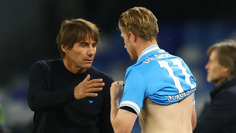 Antonio Conte and Kevin De Bruyne (©Gallo Images)