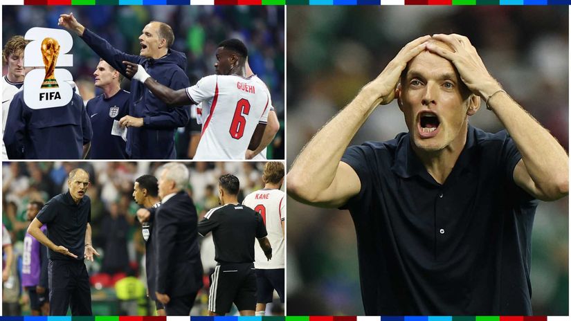 Tuchel's reactions to some of the referee's decisions during the Mexico tie (©Getty images)