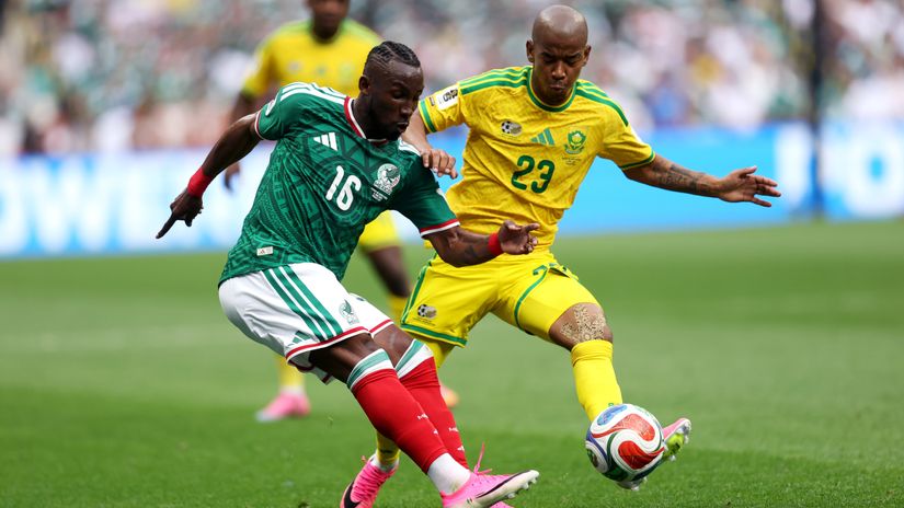 Adams (yellow shirt) played in the opening game of the World Cup (©Luke Hales/Getty Images)