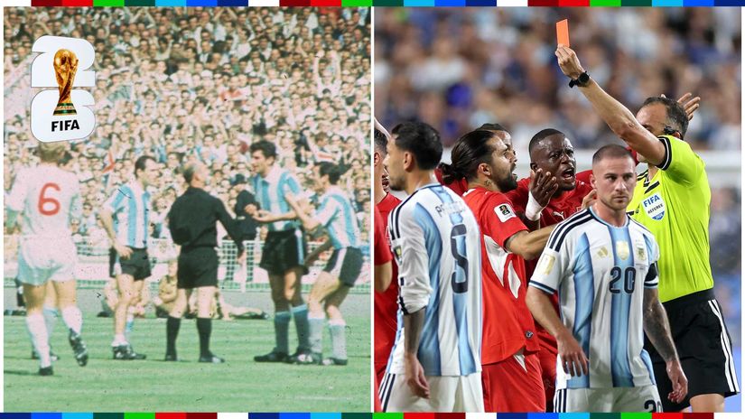 Rattin's expulsion in 1966 and the red card Embolo was shown against Argentina the other day (©Getty images)
