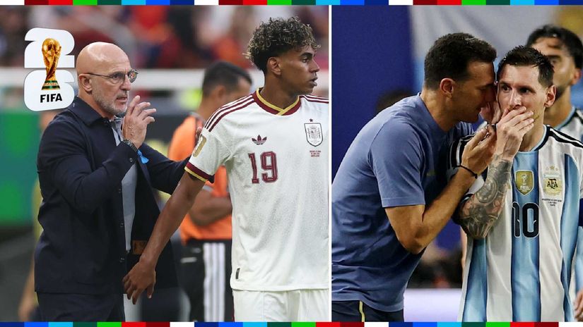 De la Fuente and Yamal vs Scaloni and Messi (©Getty images/Gallo images)