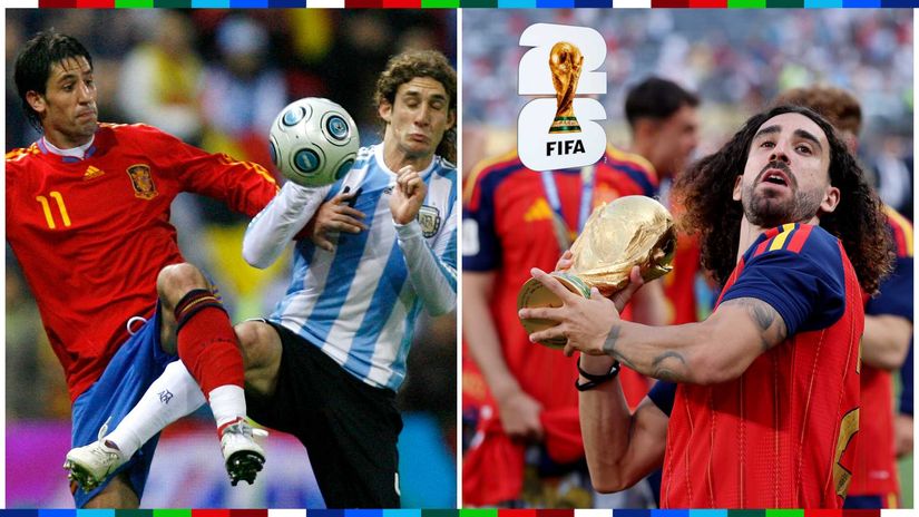 Capdevila against Argentina in 2010 and Cucurella yesterday (©Getty images/Gallo images)