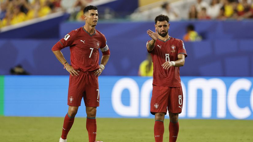 Cristiano Ronaldo and Bruno Fernandes (©Getty Images)