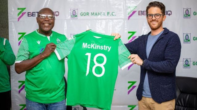 Gor Mahia chairman Ambrose Rachier during McKinstry's unveiling.