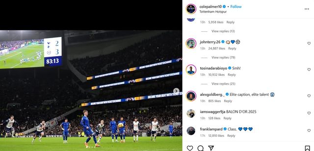 Son, take a bow (©Instagram/colepalmer10)