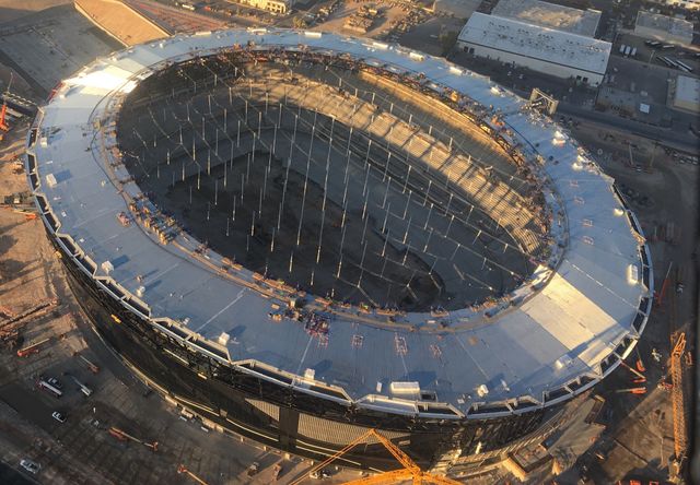 A look at the roof of Allegiant Stadium in Las Vegas ©CW Las Vegas