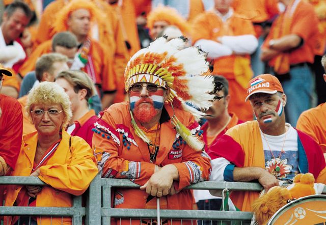 Disappointed Dutch fans after their team's 2002 World Cup dreams were shattered in Ireland (©Gary M Prior /Allsport/Getty Images)