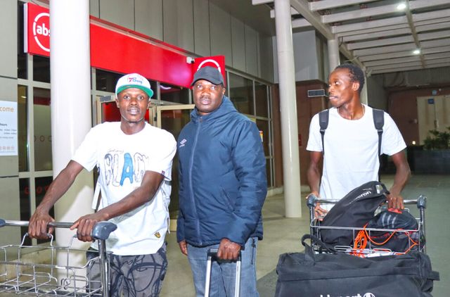 Vincent Mahiga and Kaycie Odhiambo arriving at JKIA from Malawi 